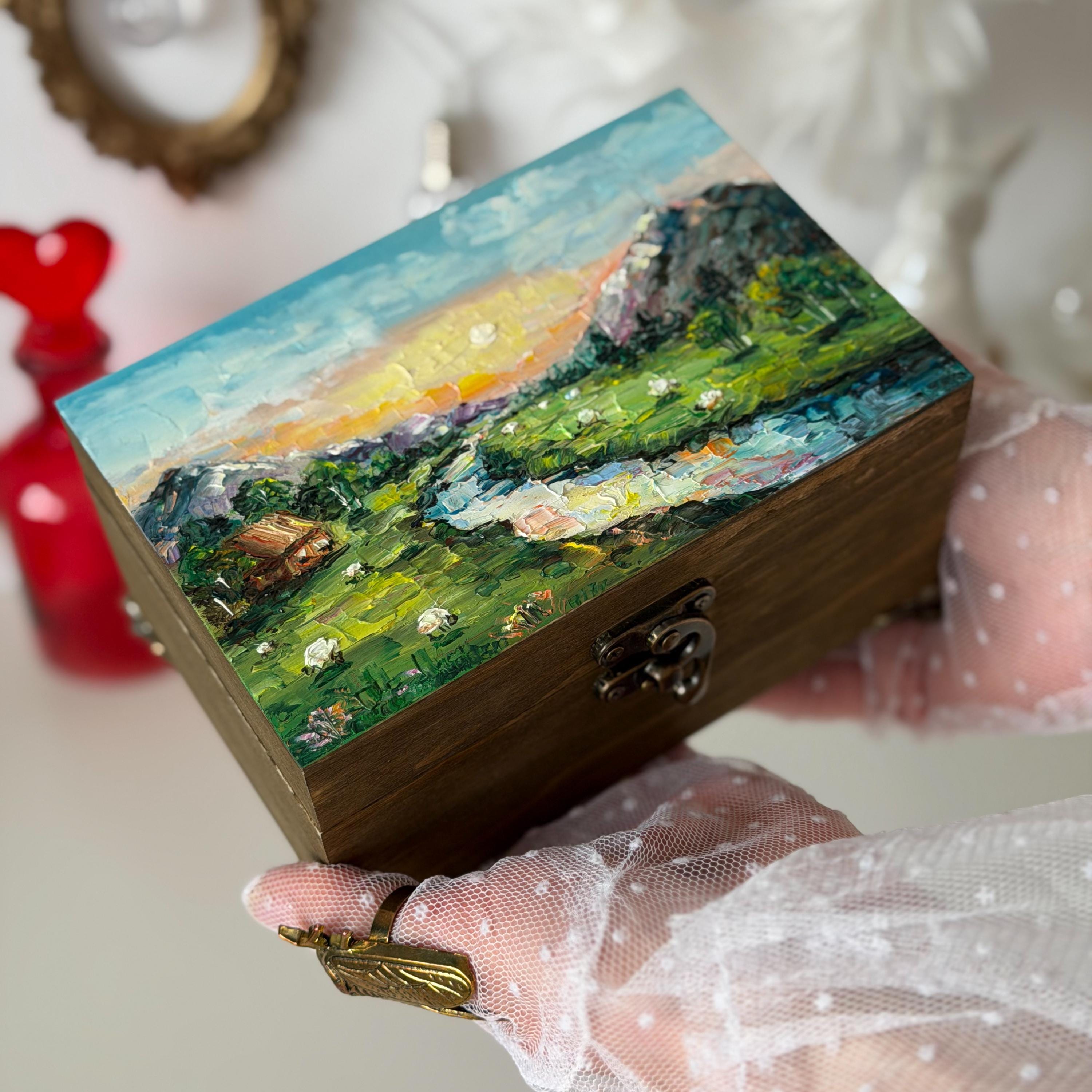 Boîte en bois peinte à la main — Beyit