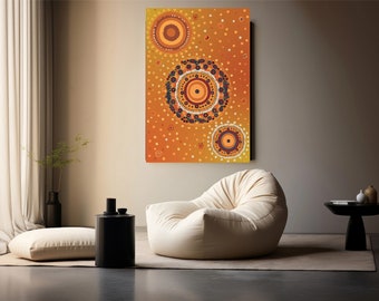 Australian Aboriginal Art, Digital Dot Style Art, Wall Art, Digital download dot art, Indigenous design background