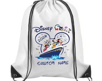 Personalized Disney Cruise Drawstring Backpack – Family Vacation Bag 2026