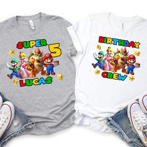 Personalized Super Mario Birthday Shirt – Custom Super Mario Birthday Party – Super Mario Family Matching Shirts – Super Mario Gifts