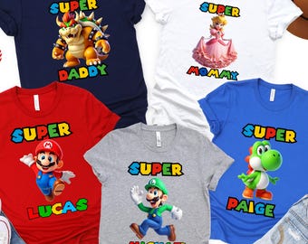 Personalized Super Mario Shirt – Custom Birthday Tee
