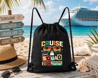 Retro Cruise Squad Backpack 2026, Vintage Cruise Bag, Matching Cruise Group Gift, Girls Cruise Trip Backpack, Cruise Essentials Bag