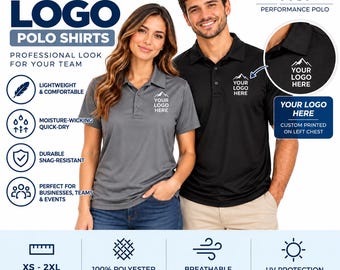 Custom Logo Polo Shirt, Personalized Business Polo, Company Uniform Shirt, Custom Work Polo, Team Staff Performance Shirt, Unisex Polo