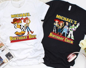 Toy Story Birthday Shirt Custom Name and Age – Woody Birthday Boy Tee – Matching Birthday Crew Shirts for Family - Toy Story Party Gift
