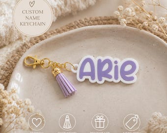 Personalized Name Keychain, Custom 3D Name Keychain, Backpack Charm, Custom Bag Tag, Personalized Gift for Kids, Girls & Teens