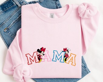 Minnie Mouse Mama Sweatshirt - Disney Mom Crewneck - Minnie Mouse Mom Shirt - Disney Mama Outfit - Mother's Day Gift - Disney Mom Gift
