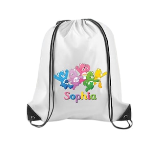 Personalized Care Bears Goodie Bag – Birthday Party Favor Backpack – Custom Gift Bag for Girls – Care Bears Party Supplies