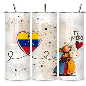 Venezuela Tumbler Venezuelan Flag Tumbler 20 oz Venezuela Skinny Tumbler Venezuelan Gifts