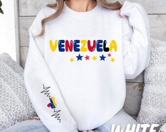 Venezuela Sweatshirt, Venezuelan Pride Top, Venezuela Flag Crewneck, Hispanic Heritage Gift, Unisex Latin American Apparel