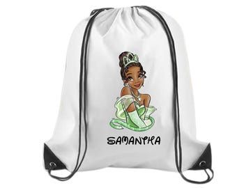 Tiana Drawstring Backpack – Princess Birthday Party Favor Bag