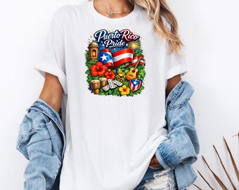 Puerto Rico Shirt, Boricua T Shirt, Puerto Rican Flag Tee, Coqui Frog Shirt, Hispanic Heritage Gift, El Morro Shirt