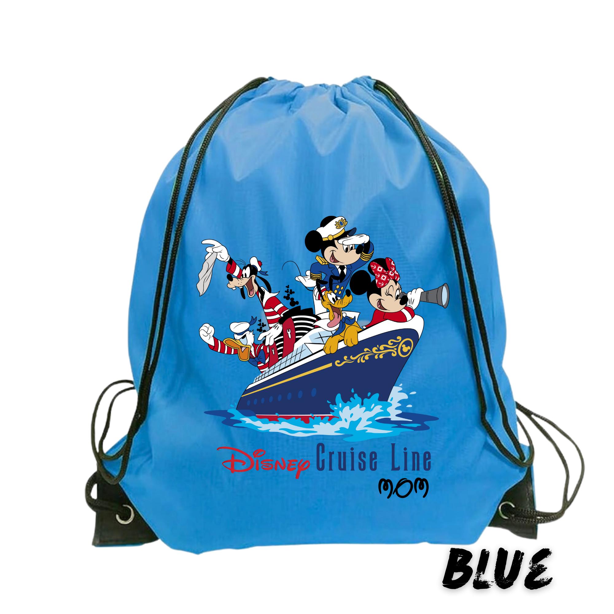 Vintage Disney Cruise Line Rope Drawstring Backpack in Red Navy White Very HTF! Disney Cruise Line inspired fanny pack/belt bags are here  main image 3