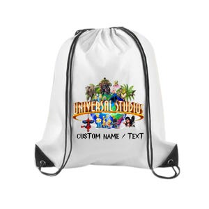 Custom Universal Studios Bag - Personalized Drawstring Backpack - Universal 2026 Trip