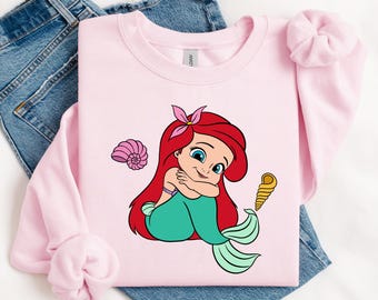 Little Mermaid Sweatshirt for Kids and Adults Matching Sweatshirt for Disney Parks Family Outfits Baby Ariel Sweater