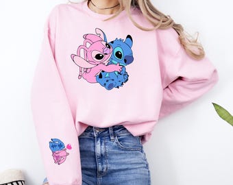 Stitch an Angel Sweatshirt - Stitch Love Couple Stich - Romantic Stitch Fan Gift