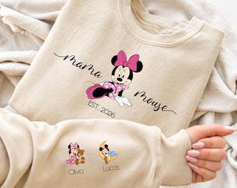 Personalized Mama Mouse Sweatshirt – Custom Name Mama Sweatshirt – New Mom Gift