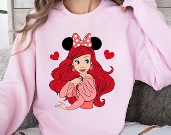 Ariel Sweatshirt - Little Mermaid Crewneck - Valentines Day Princess Sweatshirt