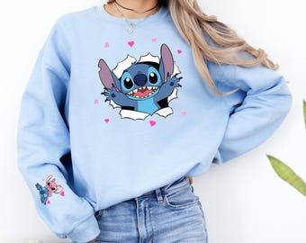 Stitch Sweatshirt - Stitch Love Couple Stich - Romantic Stitch Fan Gift