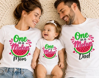 One in a Melon Matching Shirts, Mom and Me Watermelon Shirt, Mommy and Son Matching Outfit, Watermelon Birthday Shirt, Family Shirts