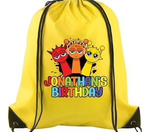 Custom Sprunki Backpack - Personalized Sprunki Drawstring Backpack -  Birthday Party Favor Bag - Sprunki Birthday Backpack - Birthday Gift