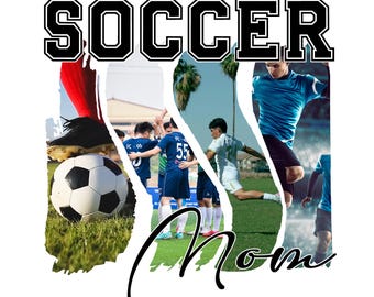 Collage de fotos personalizado para mamás futbolistas en formato PNG / Diseño de camiseta personalizada para mamás deportistas (descarga digital)