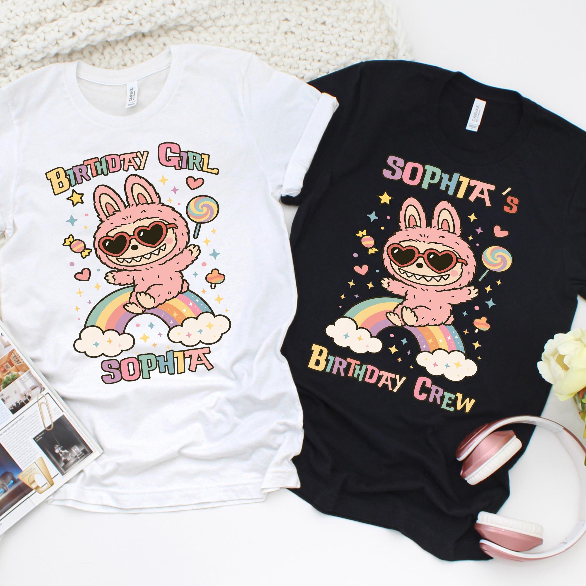 Custom Labubu Birthday Shirts Personalized Labubu Matching Family Birthday Shirts – Birthday Girl Tee – Cute Kawaii Birthday Shirt