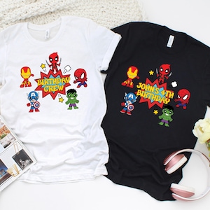 Avengers Birthday Shirt, Superhero Birthday Shirt, Superhero Kids Shirt, Superhero Matching Family T-Shirt, Kids Superhero Tee