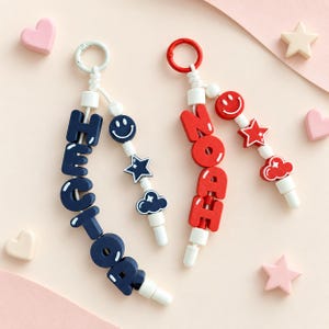 Personalized Paracord Name Keychain, Custom 3D Printed Bag Charm, Colorful Backpack Accessory, Custom Name Gift, Initial Keychain