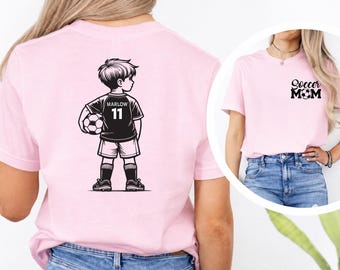Personalized Soccer Mom Shirt, Soccer Dad Shirt, Custom Soccer Parent Tee, Player Name Number Back Shirt, Soccer Family Gift