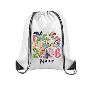 Personalized Epic Universe Drawstring Backpack – Universal Studios Souvenir