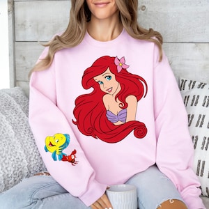 Ariel Little Mermaid Sweatshirt for Family Sweater for Disney Parks Family Outfits Disneyland Crewneck Ariel Princess Tee, Disney Fan Gift