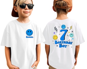 Custom Birthday Boy Shirt with Name and Age, Personalized Kids Birthday Shirt, Custom Name Tee