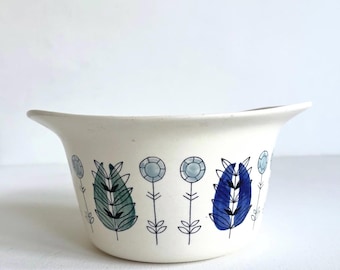 Vintage 50s 60s Noorse Egersund Flint salade fruit serveerschaal braadpan halverwege de eeuw Scani Scandinavian