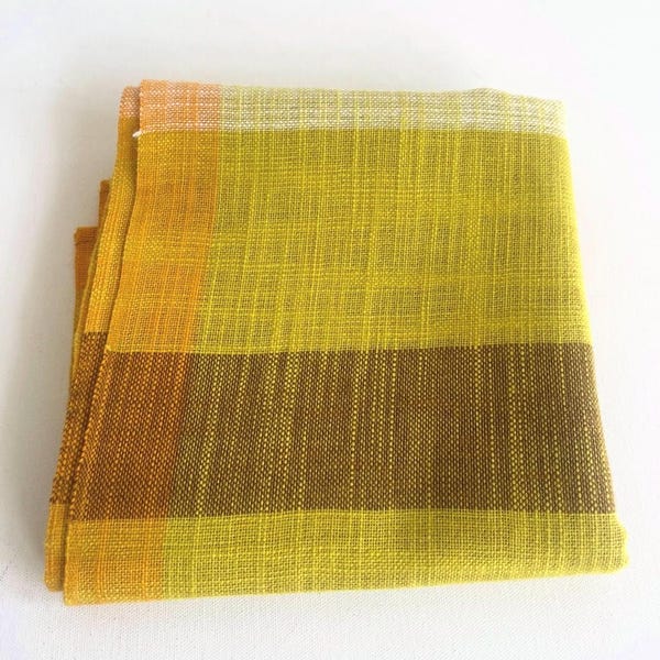 vintage 60s 70s Finnish table cloth cotton woven Finlayson era rustic traditional Scandinavian UNUSED modernist