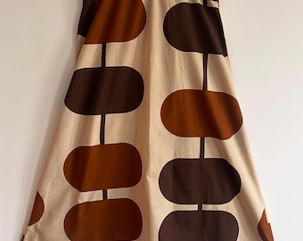 Vintage 70s Finnish Tampella wrap skirt apron op art abstract space age Marimekko era