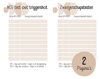 Pruebas de embarazo beige | digitales | descarga | IIU | FIV | ICSI | TTC | tratamiento de fertilidad | diario | calendario