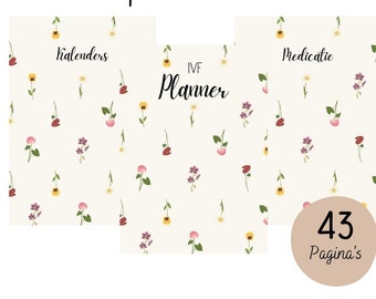 Planificador de FIV con flores | digital | descarga | planificador de fertilidad | plan de tratamiento de fertilidad | plan de tratamiento de fertilidad | diario de FIV | calendario | agenda