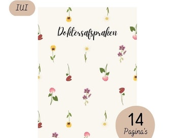 Citas médicas para IIU | Flores | Digital | Descarga | IIU | FIV | ICSI | TTC | Tratamiento de fertilidad | Diario | Calendario