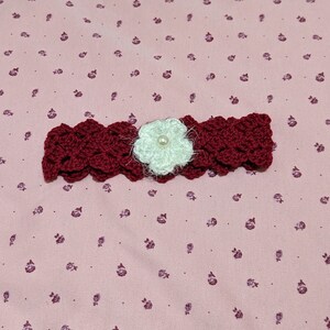 Baby Red & White Headband - 100% Superwash Merino Wool
