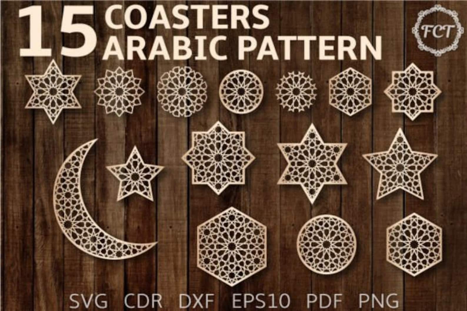 Insult Coasters Vector Arabic Decorative Elements Coasters SVG, 15 Decorative Vector Art ...