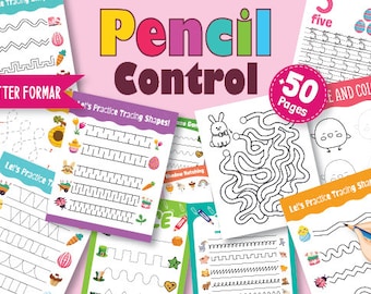 Pencil Control Tracing Workbook for Kids, Kindergarten Pencil Control Tracing Exercises, KIDS