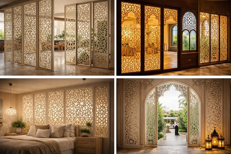 Islamic Floral CNC Laser Cut File, Islamic Wall Panel Vector, Laser Cut ...