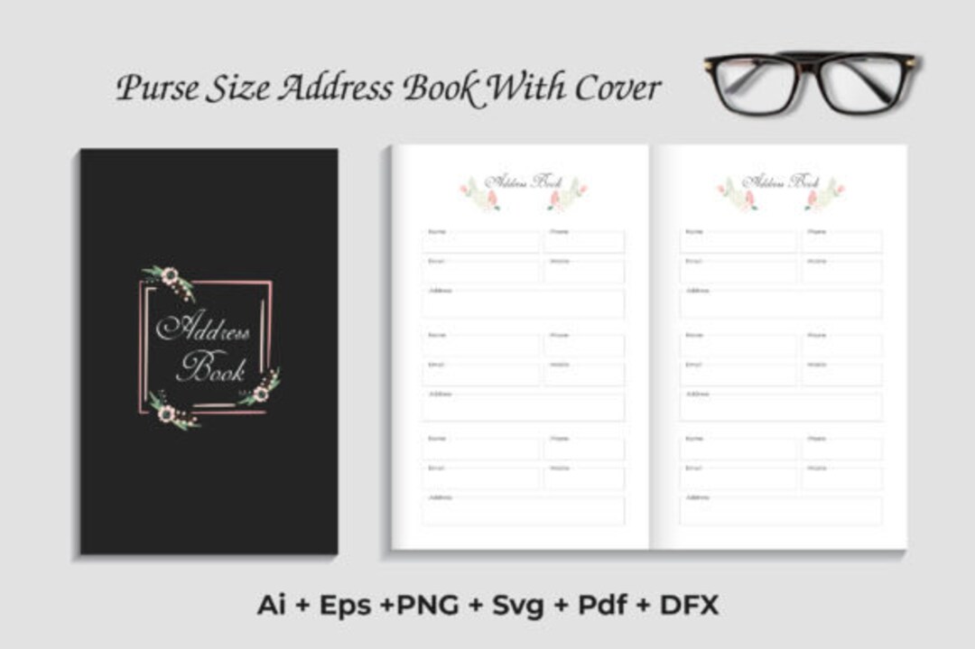 Purse Size Small Address Book With Cover,address Book Printable Etsy