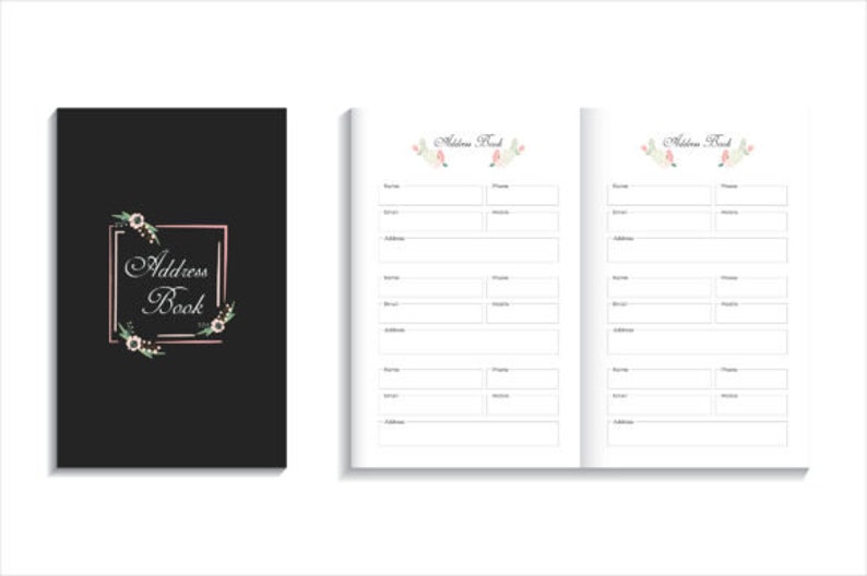 Purse Size Small Address Book With Cover,address Book Printable Etsy