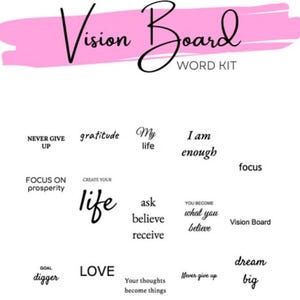 Vision Board Word Examples Vision Board Word Kit: Inspirational Quotes (digital Download) - Etsy