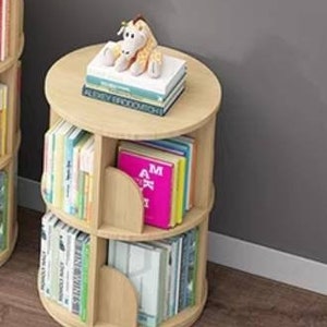 Wooden rotating  bookshelf