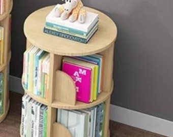 Wooden rotating  bookshelf