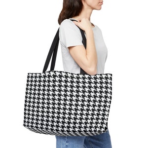 Houndstooth BigTote Bag, Shopping Bag Hounds tooth image 7