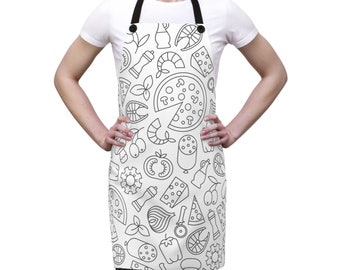 White and Black Chef Apron