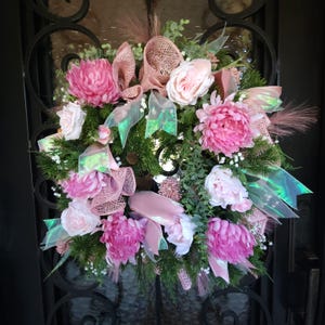 Spring Peony Wreath, Front Door Wreaths, Spring/Summer Wreath for Front Door, Pink Peony Wreaths, Summer Wreath